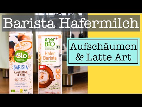 Hafermilch aufschäumen - Anleitung für Latte Art mit Barista Haferdrink von dm & enerBio