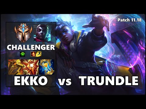 CHALLENGER Support Gameplay - EKKO vs TRUNDLE Patch 11.18