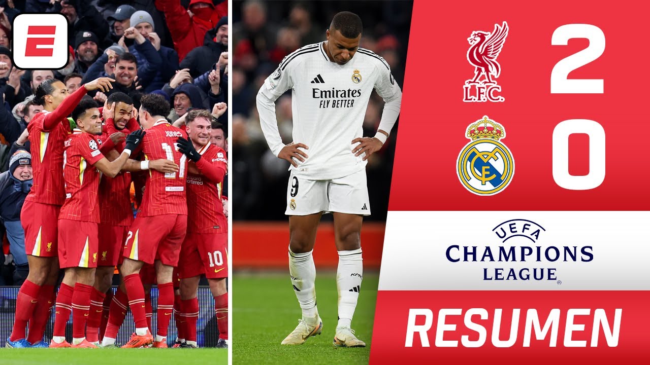 REAL MADRID cayó DERROTADO ante LIVERPOOL 2-0 en Anfield. Mbappé falló un penal | Champions League