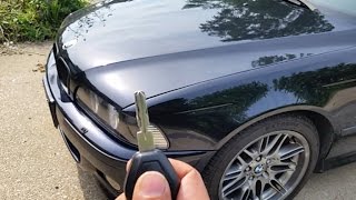 BMW e39 5 series How to open hood with no tools in 30sec when cable is broken EZ DIY