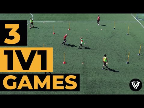 Fun 1V1 Games | 3 Variations | Soccer Drills - Football Exercises