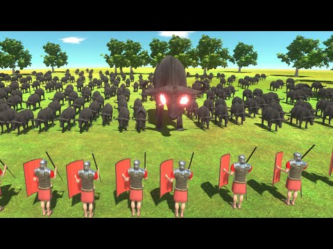 10 VS 100 - Human VS 100 Cape Buffalo - Animal Revolt Battle Simulator