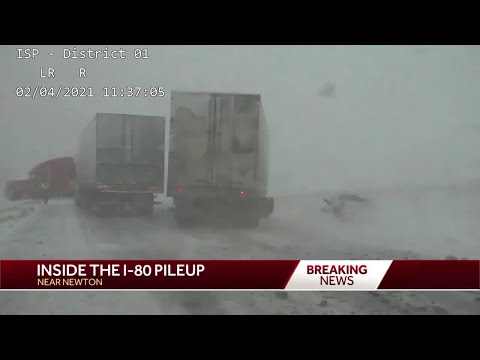 Iowa State Patrol video shows cruisers smashed in massive 40-vehicle pileup