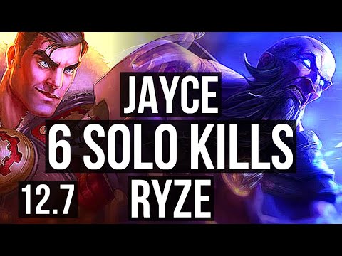 JAYCE vs RYZE (TOP) | Legendary, 6 solo kills, 14/3/4, 300+ games | KR Master | 12.7