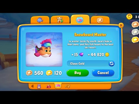 Fishdom: I open Snowy Getaway Aquarium and buy Snowboard Master Fish