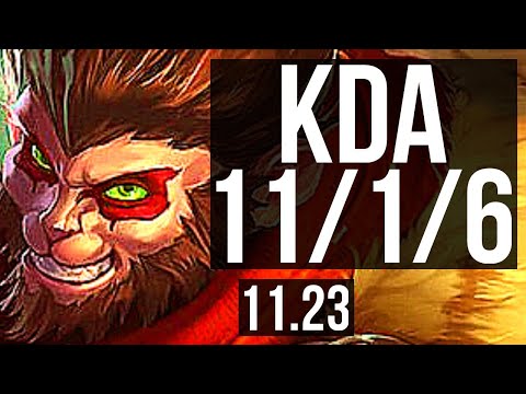 WUKONG vs QIYANA (JNG) | 11/1/6, 700+ games, Legendary, 1.2M mastery | KR Master | 11.23