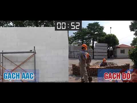 Thi công gạch bê tông khí nhanh gấp 3 lần gạch truyền thống