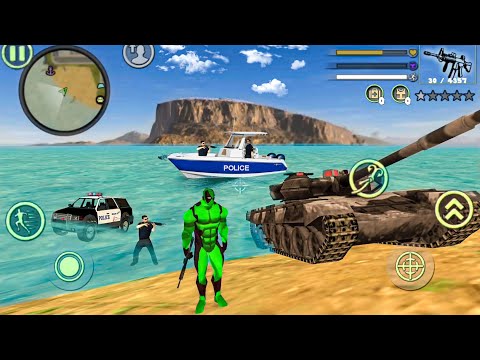 Green Deadpool Rope Hero Vice Town Crime Simulator #15 - Android Gameplay