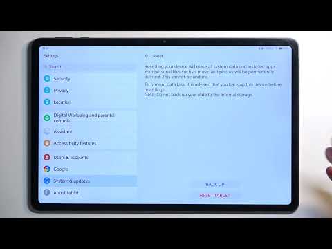 How to Factory Reset the HONOR Pad 9 Tablet via Settings - Hard Reset - Delete All Files & Data