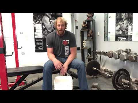 Man hand with a bucket of rice