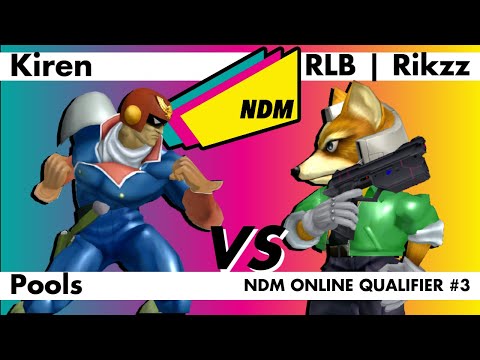 NDM Online Qualifier #3 - Kiren (Captain Falcon) vs. RLB | Rikzz (Fox) Melee Pools
