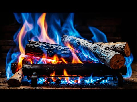 Blue Flame Serenity | 12H Relaxing Fireplace with Crackling Logs for Sleep, Focus & Calm Ambience