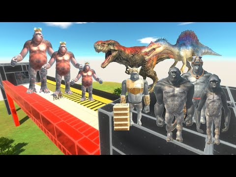 GOROS KINGS ENEMIES + SPINOSAURUS AGAINS PRIMATES + C. DINOS  -  ANIMAL REVOLT BATTLE SIMULATOR