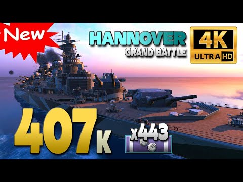 Battleship Hannover, 407k damage - World of Warships