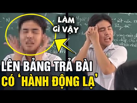 Going to the board to RETURN an assignment, a male student has a STRANGE ACTION that leaves the t...