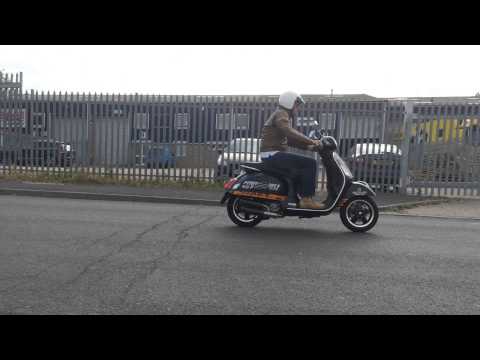 Remus RSC Dual Flow Slip On Exhaust on Vespa GTS300 - modified (cut down) baffle in