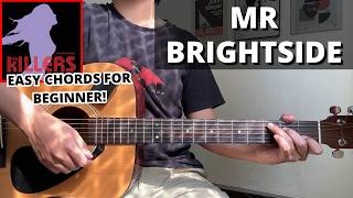 Mr. Brightside - The Killers (Guitar Tutorial) No Capo! Easy Chords For Beginner!