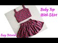 Designer Baby Top With Skirt Cutting And Stitching
