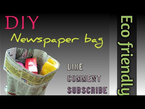 DIY  Newspaper bag without glue
