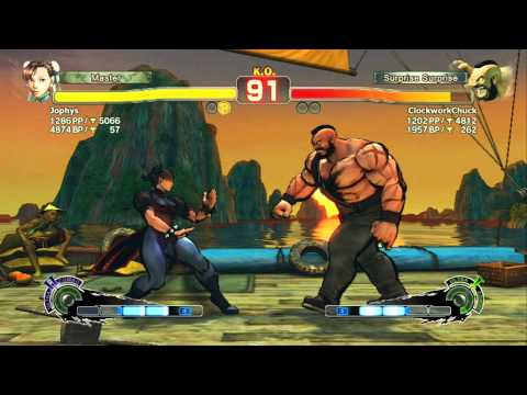 Super Street Fighter 4 AE PC Online Battle - Chun Li (me) vs Zangief (ClockworkChuck)
