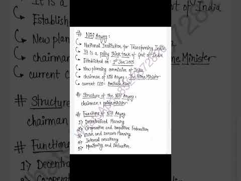 What is niti aayog?? Structure of niti aayog ll functions of niti aayog