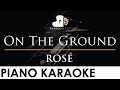 ROSE - On The Ground - Piano Karaoke Instrumental Cover with Lyrics