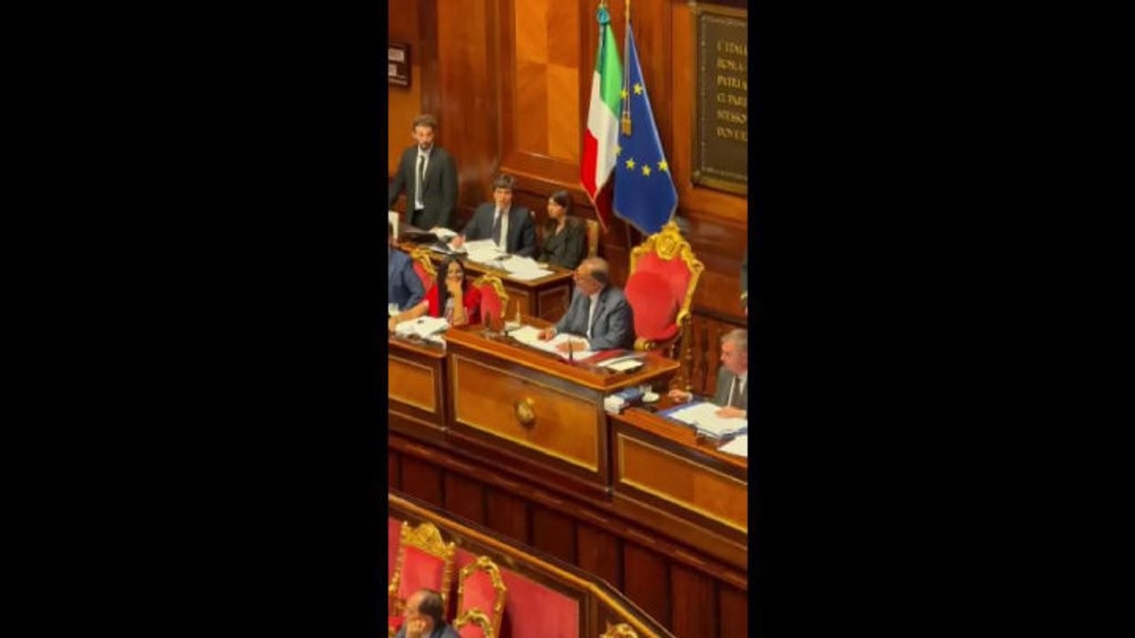 "Con noi le preferenze, con loro zero preferenze", i cartelli di FdI in Senato su legge elettorale