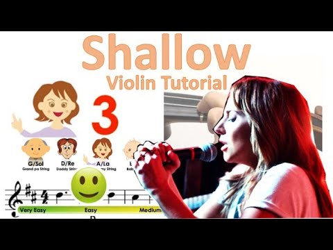 Shallow from A Star Is Born by Lady Gaga & Bradley Cooper sheet music and easy violin tutorial