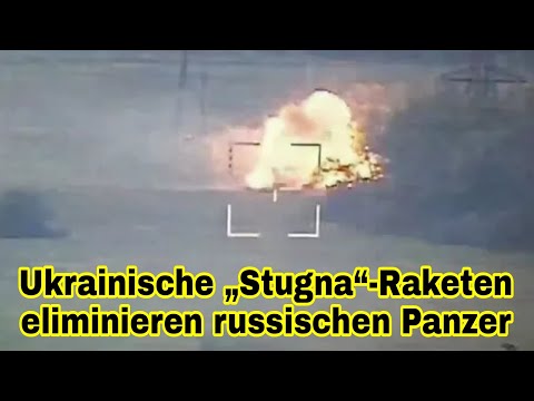Russischer Panzer durch tödliche ukrainische „Stugna“-Panzerabwehrraketen zerstört