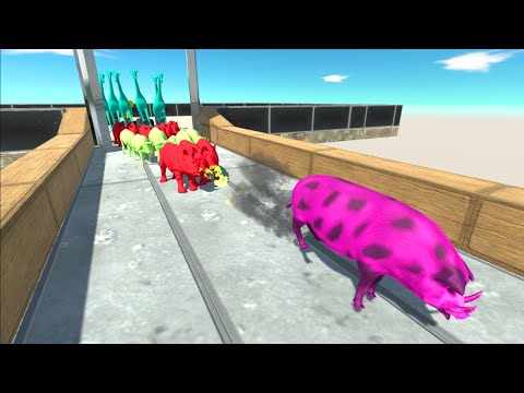 Race to get a eat PINK PIG #5 | Animal Revolt Battle Simulator