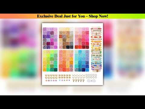 Review 2400pcs Clay Beads Bracelet Making Kit includes Loose Beads and String for DIY Jewelry Craft