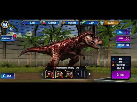 TYRANNOSAURUS REX GEN 2 PACK - JURASSIC WORLD THE GAME (LEVEL 65 NO UNLOCK?)
