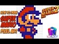 How To Draw Mario From Super Mario Bros 2 Nintendo 8 Bit Pixel Art Drawings