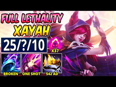 ONE-SHOT FULL LETHALITY XAYAH IS BROKEN (542 AD, 64000 DAMAGE) - League of Legends