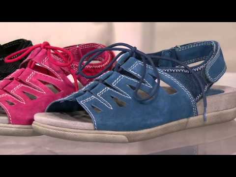 Earth Origins Nubuck Ghillie Lace-up Sport Sandals - Harmony on QVC