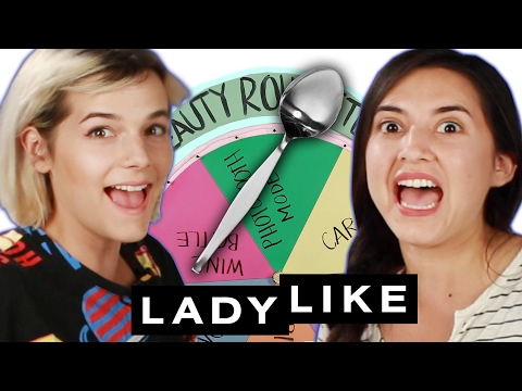 Ladylike Tries The Extreme No Mirror Makeup Challenge • Beauty Roulette