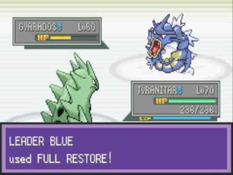 Pokemon Liquid Crystal Battle vs Leader Blue