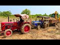 Tractor Power Test In Deep Ditch Swaraj 735 Fe Mahindra 275 Jcb 3dx Jcb Tractor