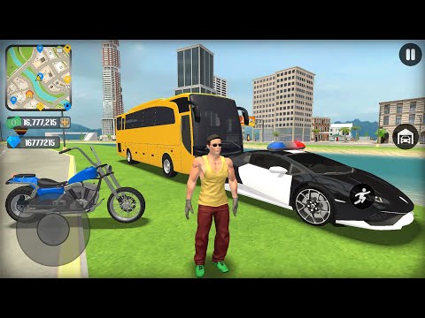 Police Car Chase Open World Helicopter Motorbike and Bus Driving Simulator - Android Gameplay.
