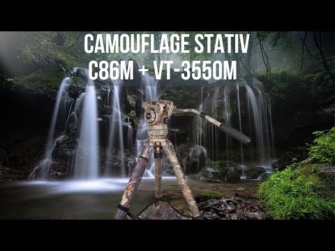 Carbon Camouflage Stativ C86M mit VT-3550M Stativkopf