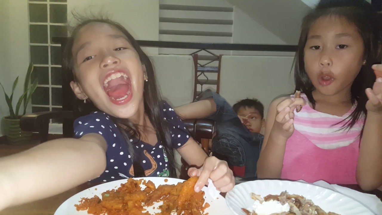 Yummy Crispy Chicken Wing - Only 10000 Riles - Children Eating Snack