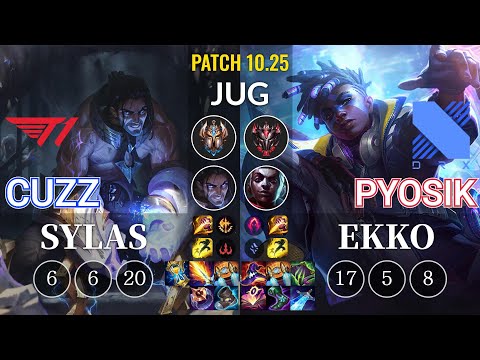 T1 Cuzz Sylas vs DRX Pyosik Ekko Jungle - KR Patch 10.25