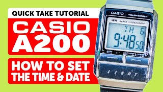 CASIO A200 Futurist (Module 1640) - HOW TO SET TIME AND DATE