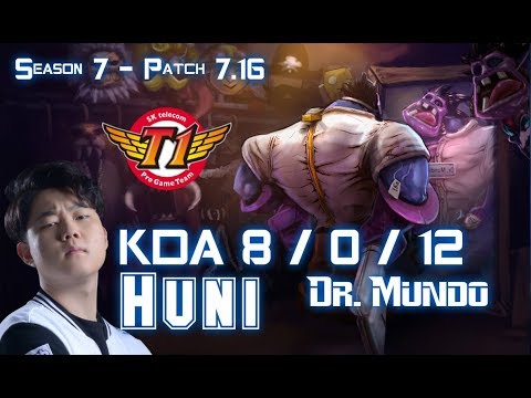 SKT T1 Huni DR.MUNDO vs TRUNDLE Top - Patch 7.16 KR Ranked