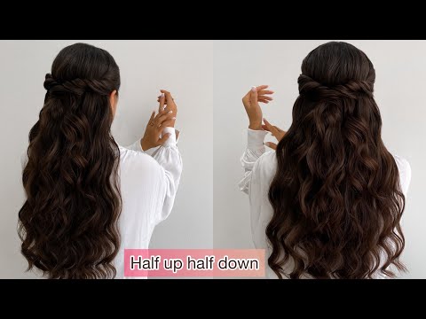 How to do half up half down hairstyle with Hollywood...