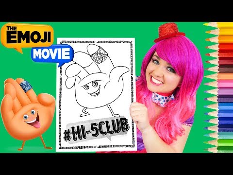 Coloring The Emoji Movie Hi-5 Coloring Book Page Prismacolor Colored Pencils | KiMMi THE CLOWN