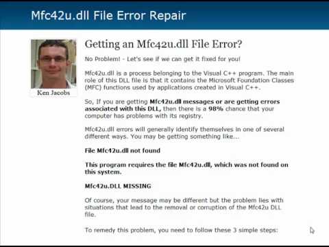 comment installer mfc42d dll