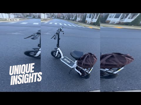Gotrax Astro Electric Scooter with Seat, 14" Pneumatic Tire and 19 Miles Range&15.5Mph Power by 350W Motor, Comfortable Rear Dual Shock Absorption&Wider Seat, EBike with Carry Basket for Adult White video review thumbnail