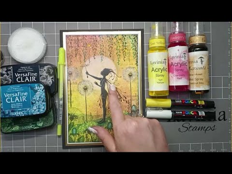 Olivia and the Dandelions by Eleana Evans - A Lavinia Stamps Tutorial