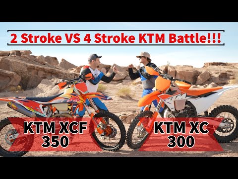 2 Stroke VS 4 Stroke - 350 vs 300 KTM Battle!!